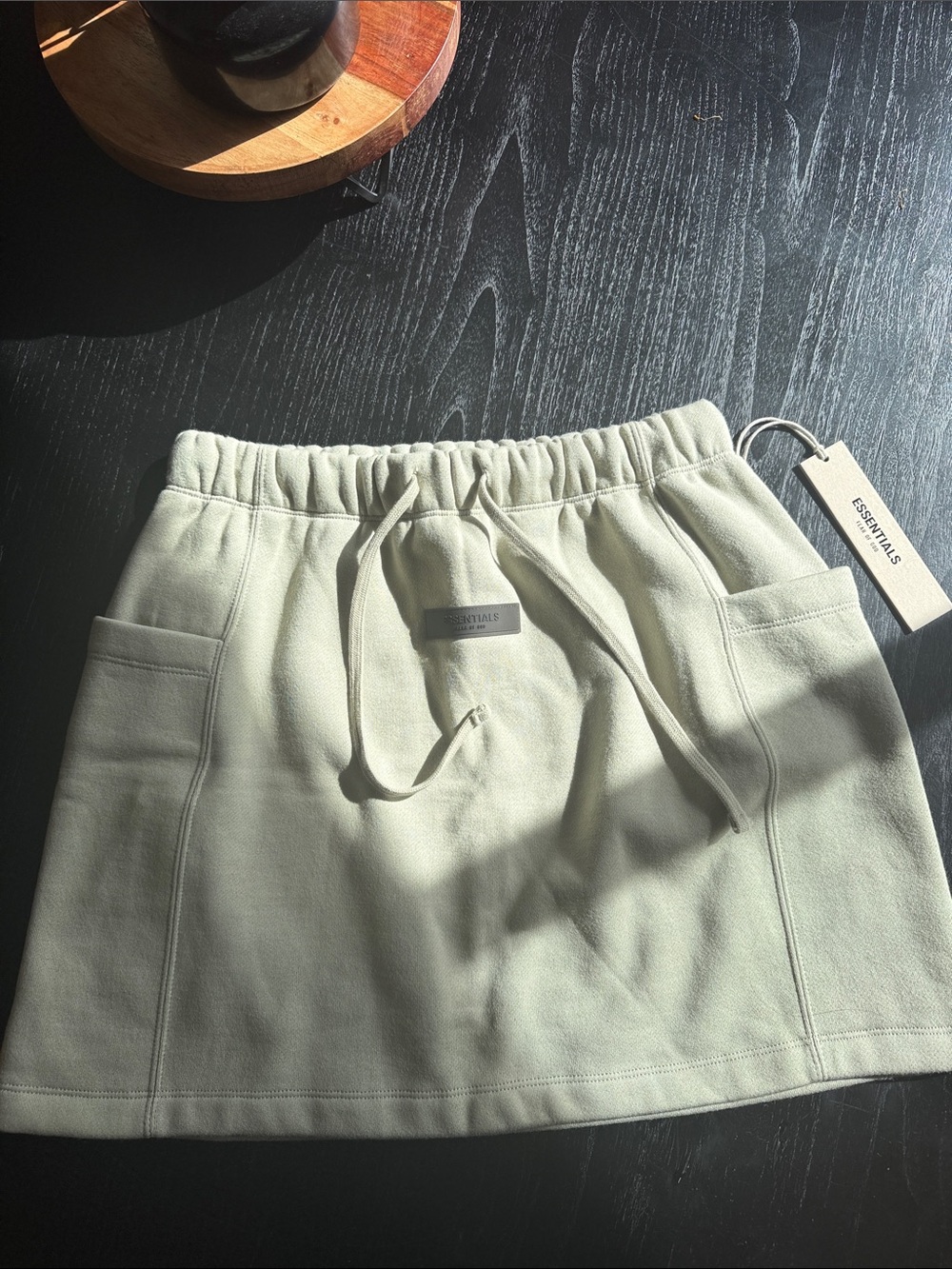 Essentials Sage Green Drawstring Pocket Skirt